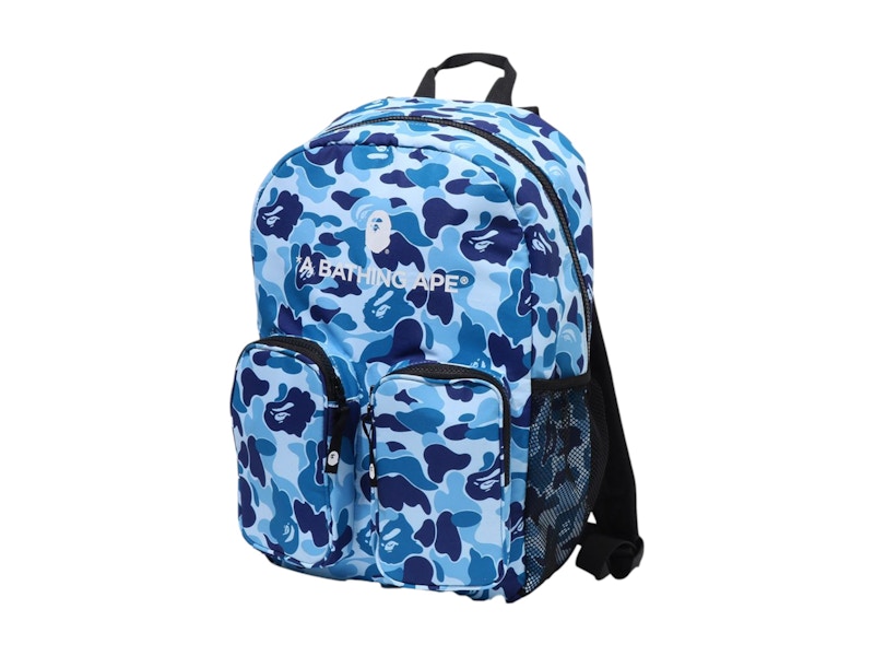 Pre-owned Bape Kids Abc Camo Daypack In Blue