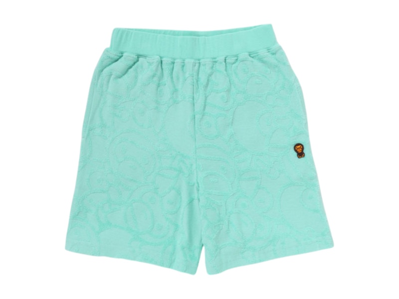 Pre-owned Bape Kids All Baby Milo Pile Shorts In Green