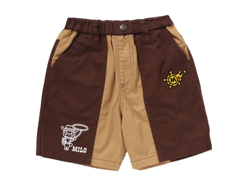 Pre-owned Bape Kids Baby Milo Western Shorts In Brown