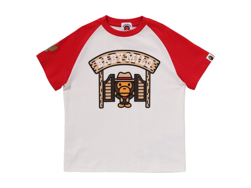 Pre-owned Bape Kids Baby Milo Western Tee Shirt In Red