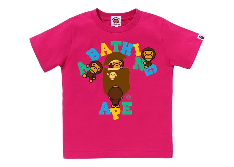 BAPE Kids Colors College Milo Tee Pink Kids' - SS23 - US