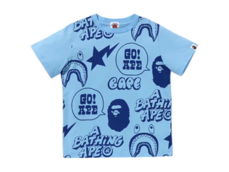 BAPE Kids Graffiti Pattern Tee Sax