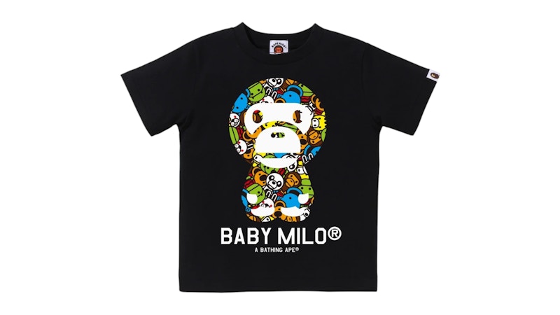 Pre-owned Bape Kids Milo All Friends Baby Milo Tee Shirt In Black