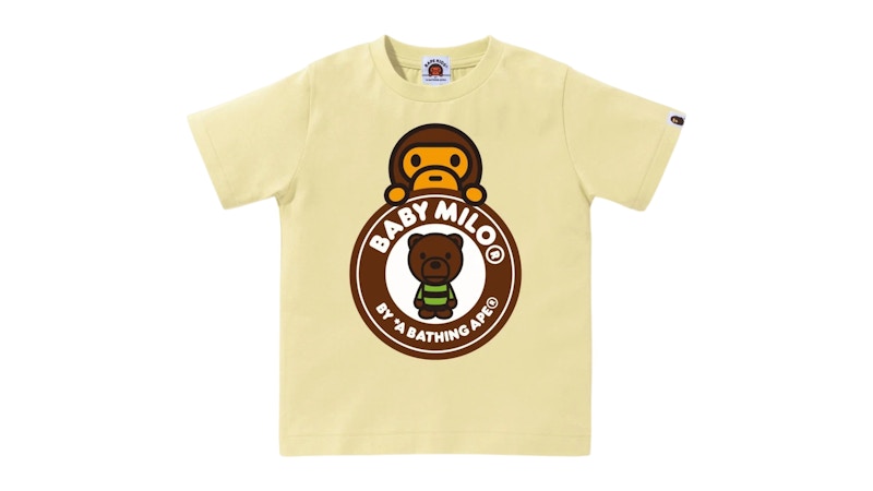 Pre-owned Bape Kids Milo & Bear Busy Works Tee Shirt In Yellow