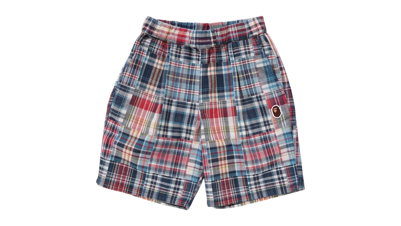 BAPE Kids Multi Check One Point Shorts Multi