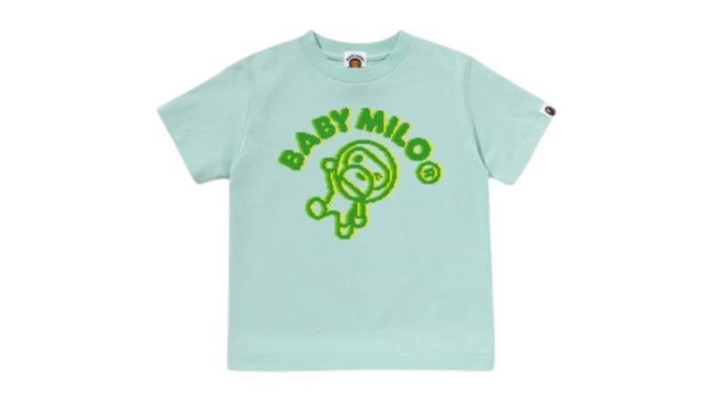 BAPE Kids Retro Pixel Winking Milo Tee Mint