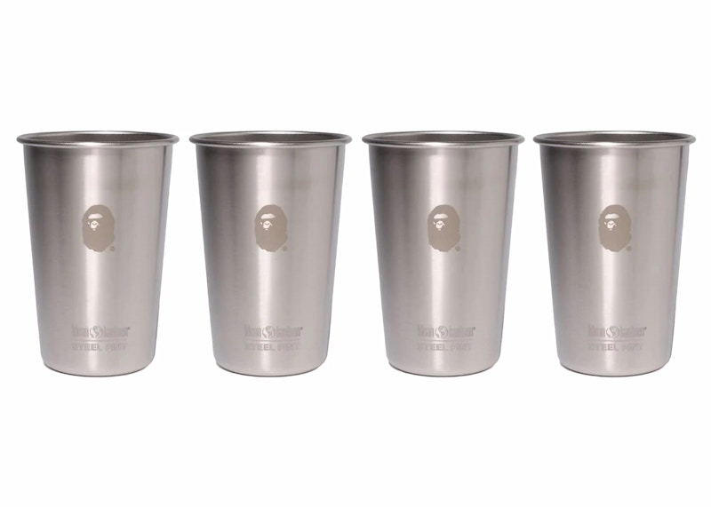 Pre-owned Bape Men's  Klean Kanteen Pint Cup 16oz Set In Silver