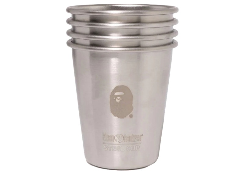 Pre-owned Bape Klean Kanteen Steel Cup Set In Silver