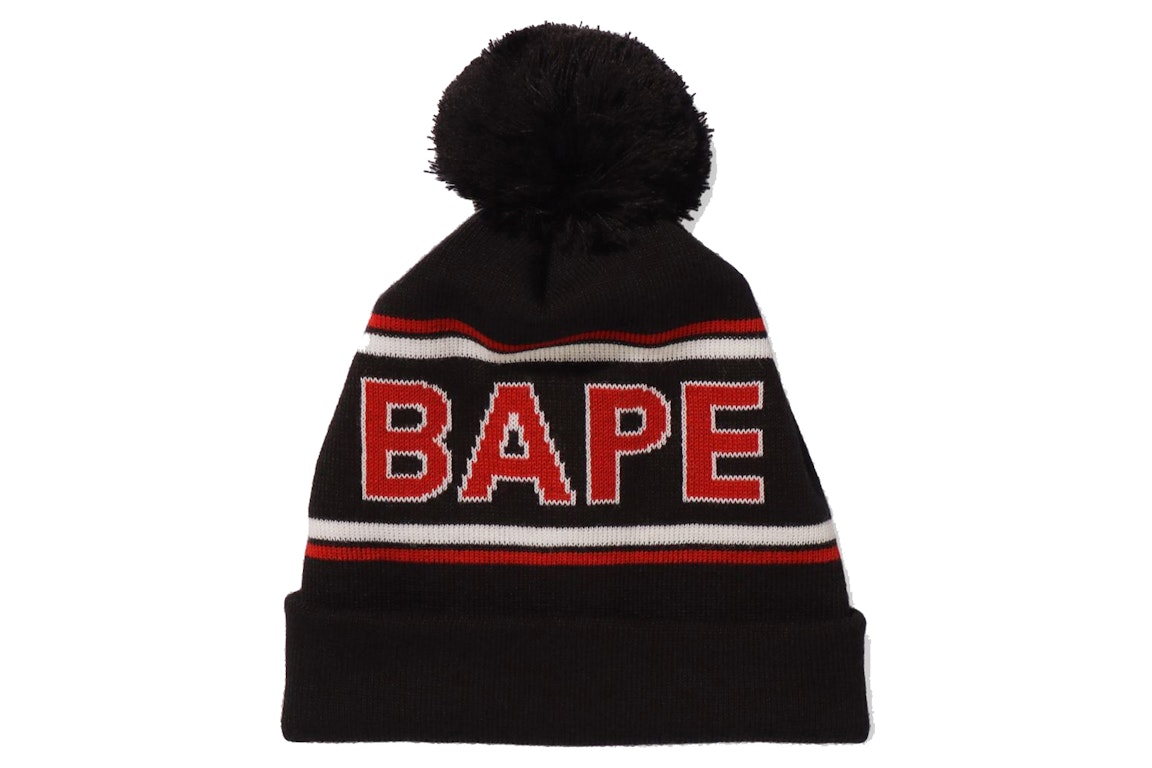 Pre-owned Bape Knit Pom Cap (fw21) Black