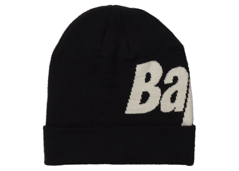 Pre-owned Bape Knit Spellout Cap (fw21) In Black
