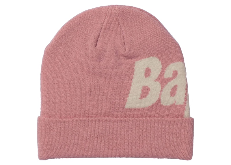 Pre-owned Bape Knit Spellout Cap (fw21) In Pink