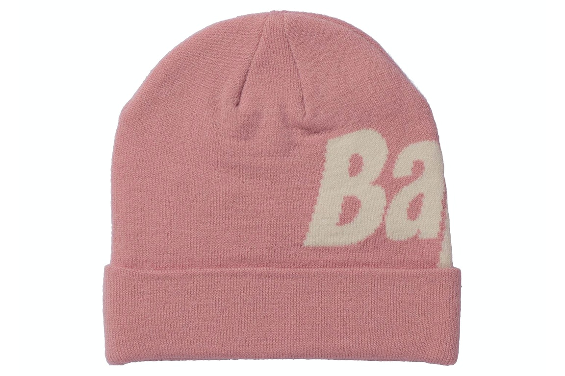 Pre-owned Bape Knit Spellout Cap (fw21) Pink