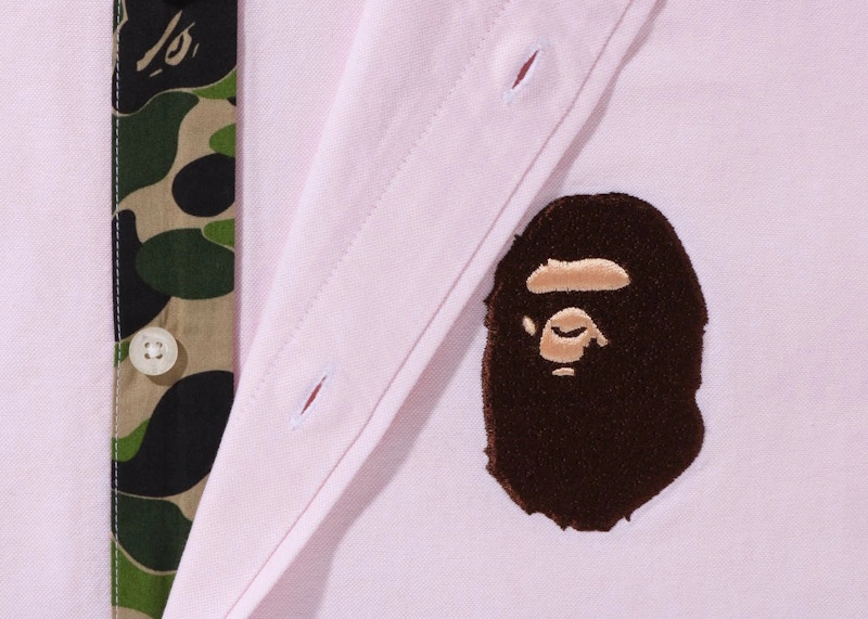 BAPE Large Ape Head Oxford BD Shirt Pink Men's - SS22 - US