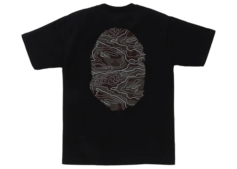 BAPE Layered Line Camo Big Ape Head Tee Black/Black Men's - SS23 - US