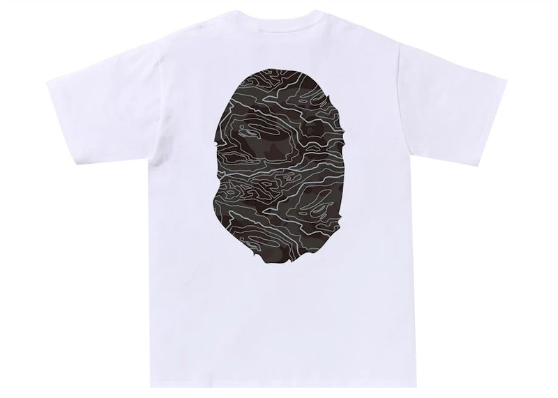 BAPE Layered Line Camo Big Ape Head Tee White/Black Men's - SS23 - US