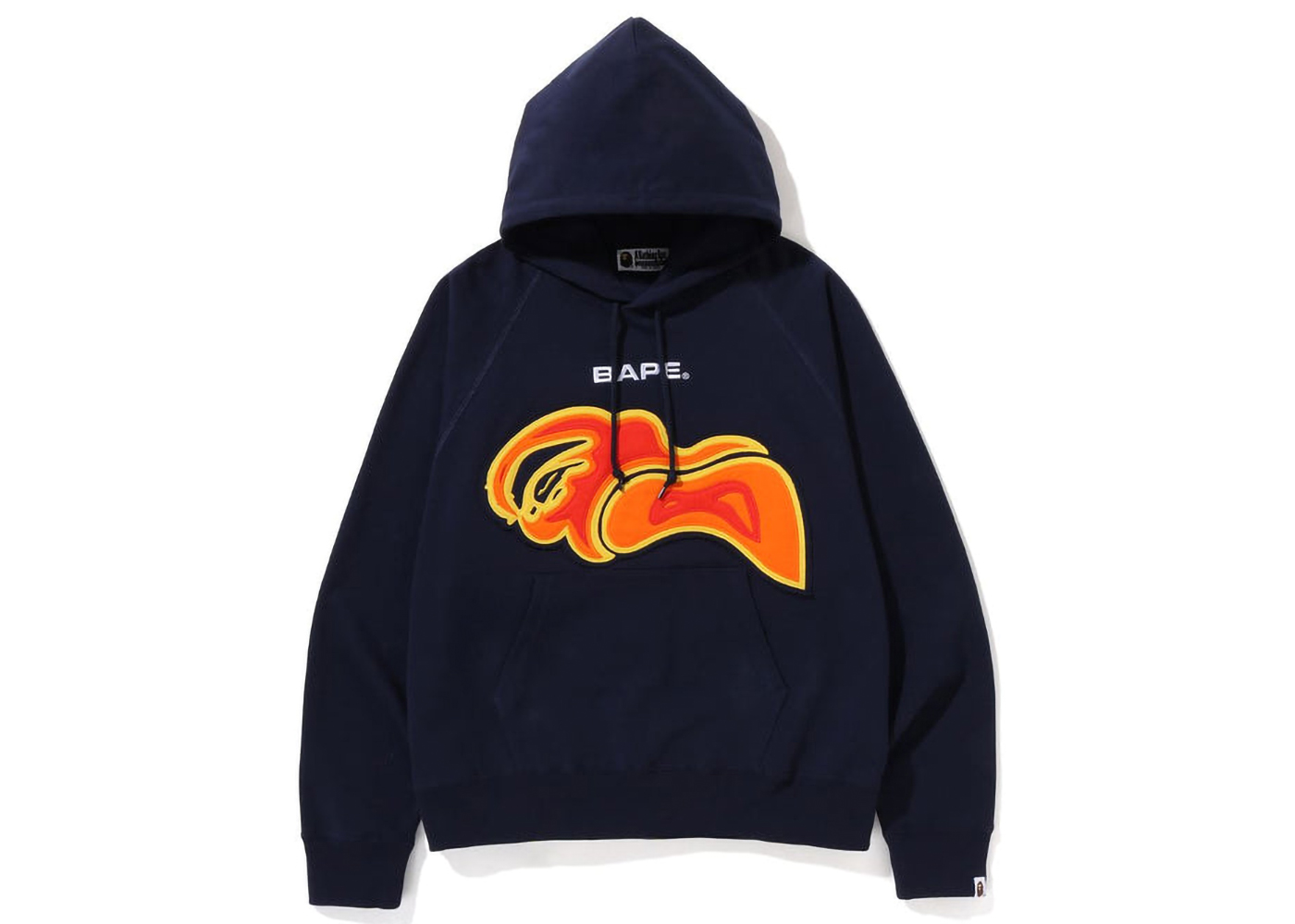 BAPE Layered Patch Loose Fit Pullover Hoodie Navy