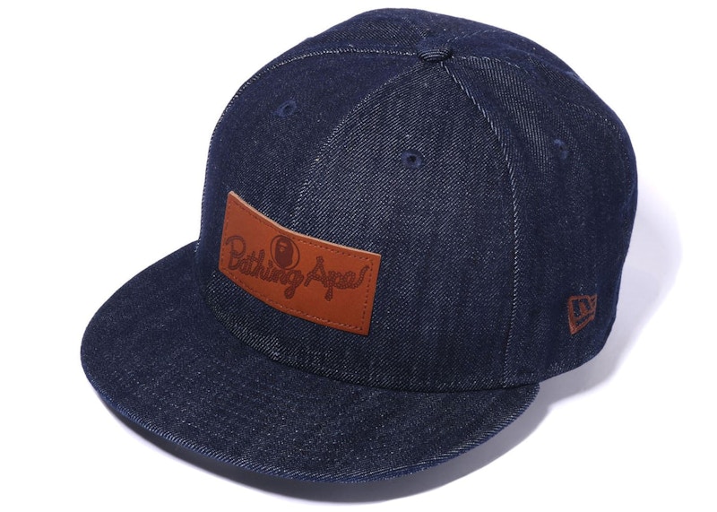 BAPE Leather Patch 9Fifty New Era Cap Indigo - FW22 - US