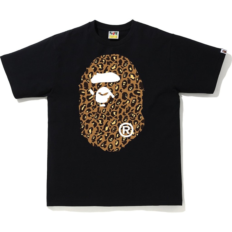 BAPE Leopard Big Ape Head Tee Black/Beige - FW20 Men's - US