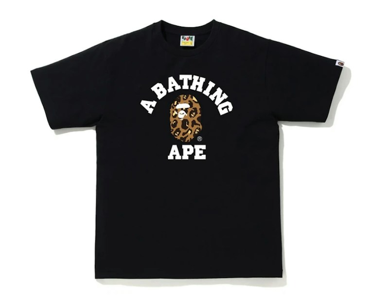 BAPE Leopard College Tee Nero/Giallo