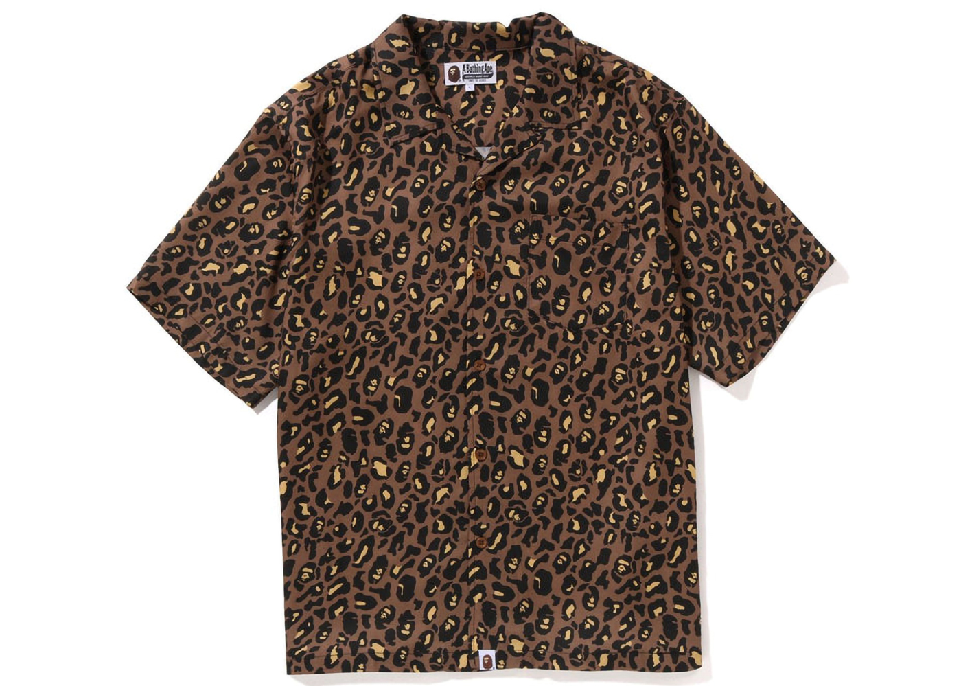 BAPE Leopard Open Collar Shirt Yellow Men's - SS23 - US