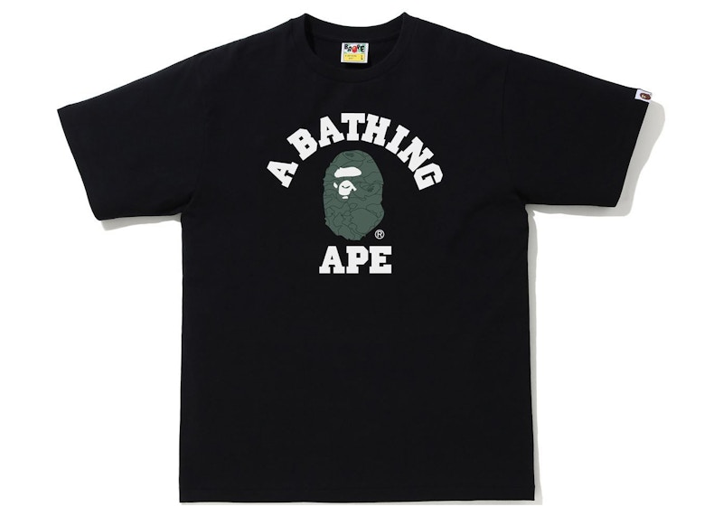 BAPE Line 1st Camo College Tee Black/Green Men's - SS21 - US