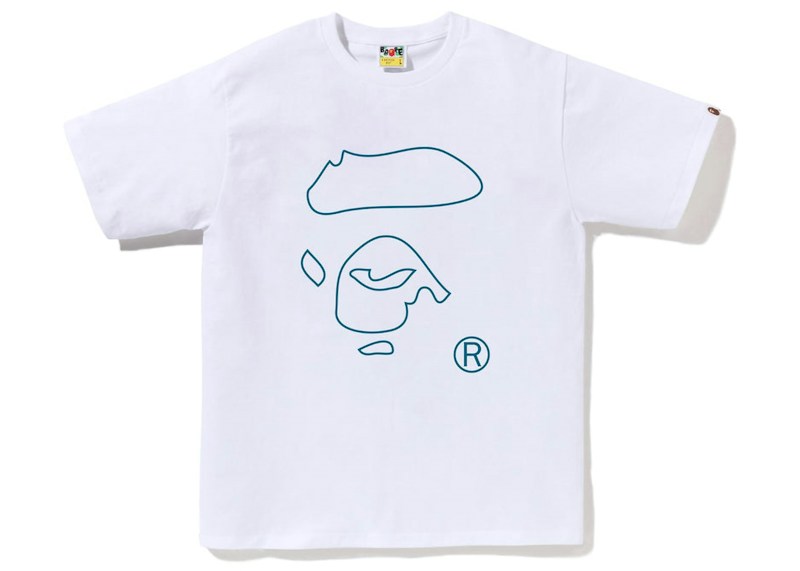 BAPE Line Ape Face Tee White