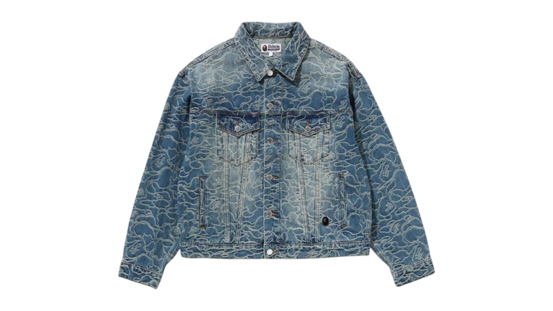 BAPE Line Camo Jacquard 13oz Denim Jacket Blue Men's - US