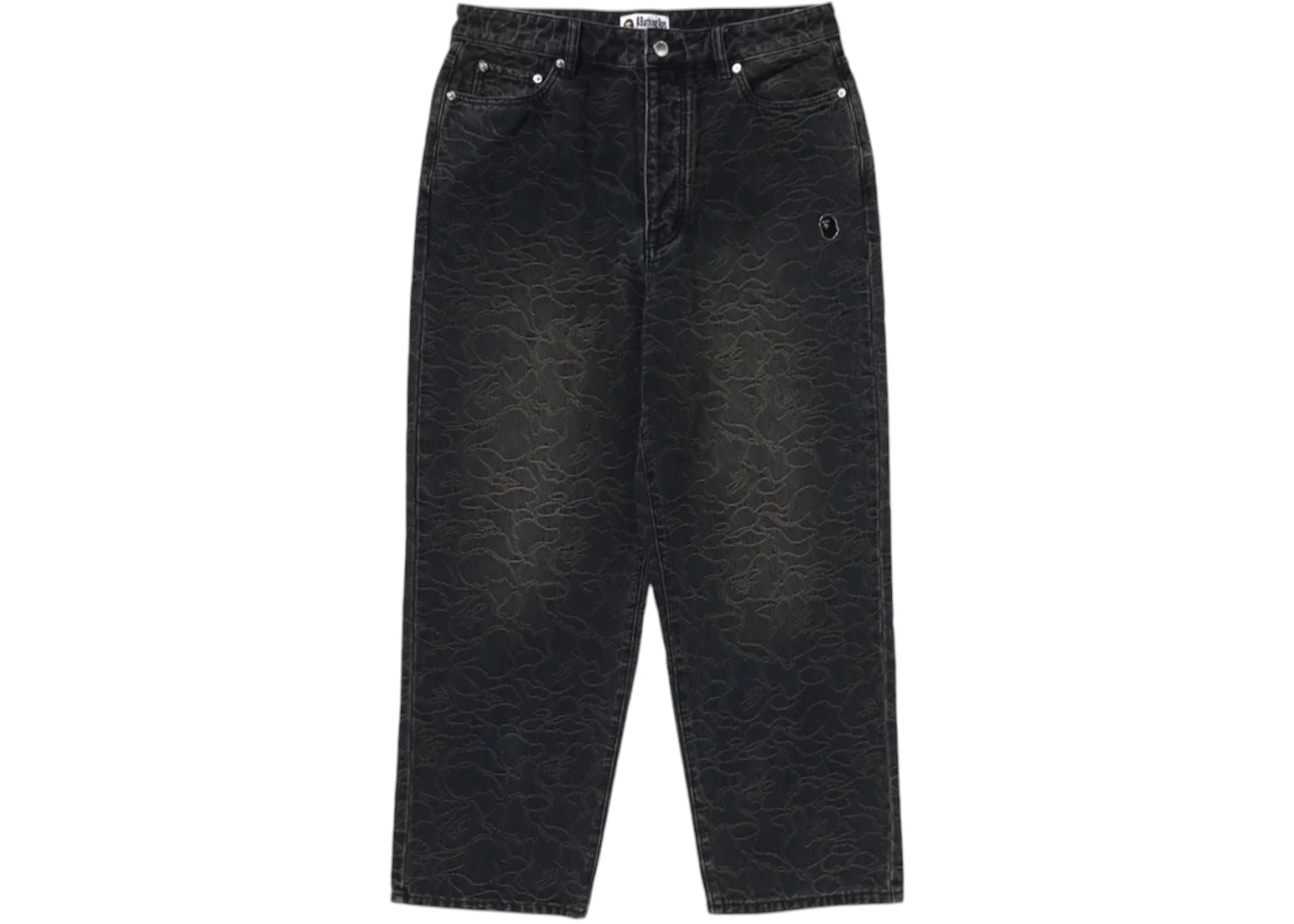 BAPE Line Camo Jacquard One Point Relaxed Fit 13Oz Denim Pants Gray Men ...