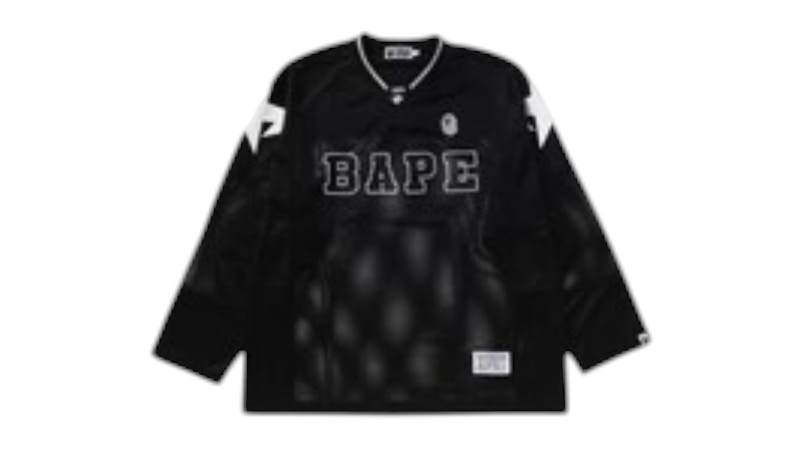 BAPE Line Camo Multilogo Relaxed Fit Football Jersey Black