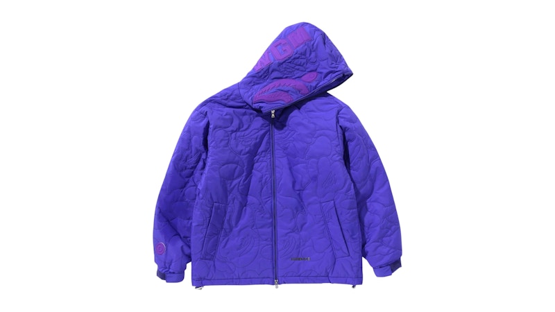 世界的に有名な Full Shark Nylon Quilted Camo Line BAPE Zip Purple Jacket ジャケット・アウター