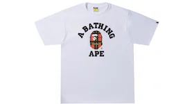 BAPE Logo Check College Tee White/Red