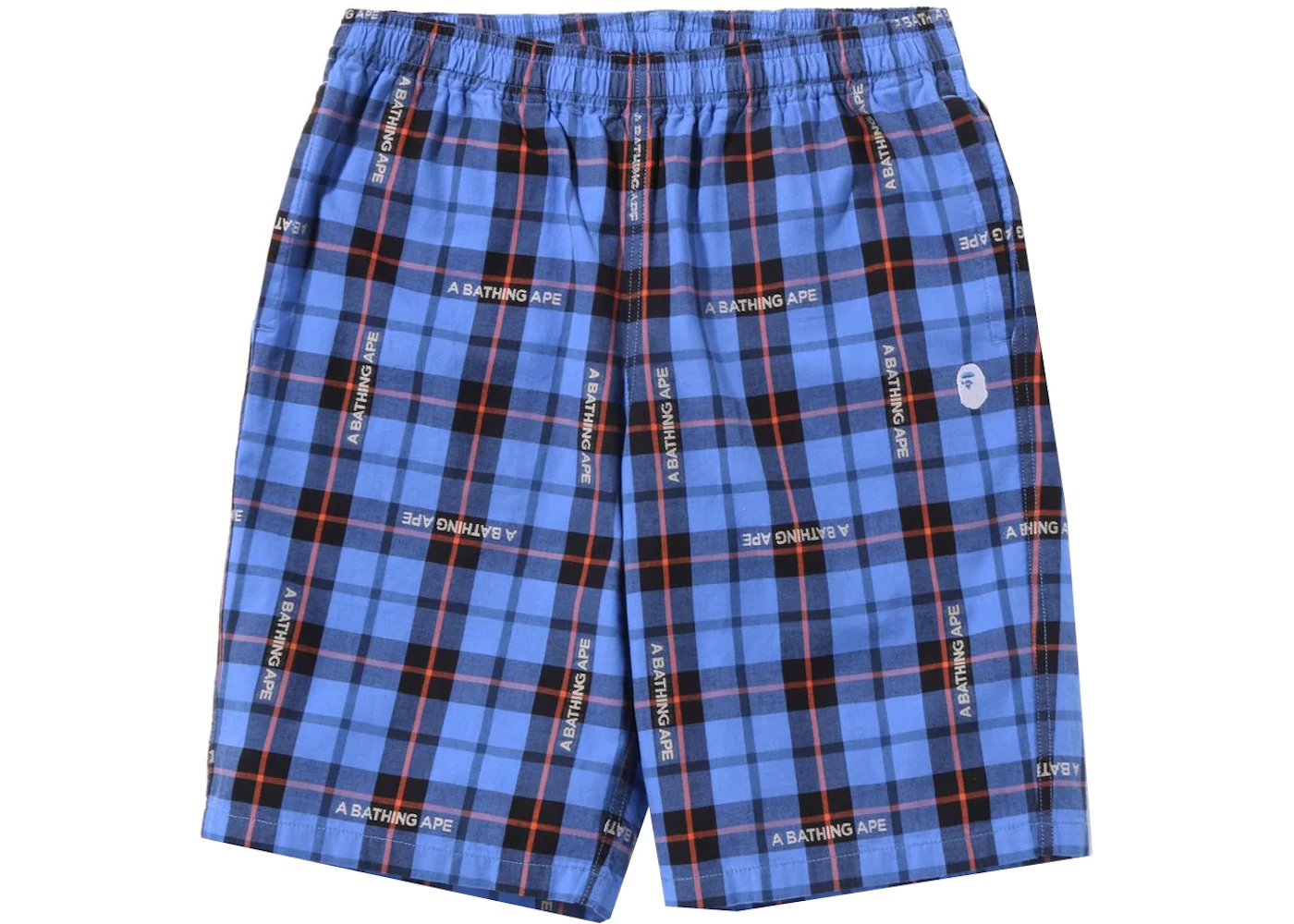 BAPE Logo Check Shorts Blue Men's - SS22 - US