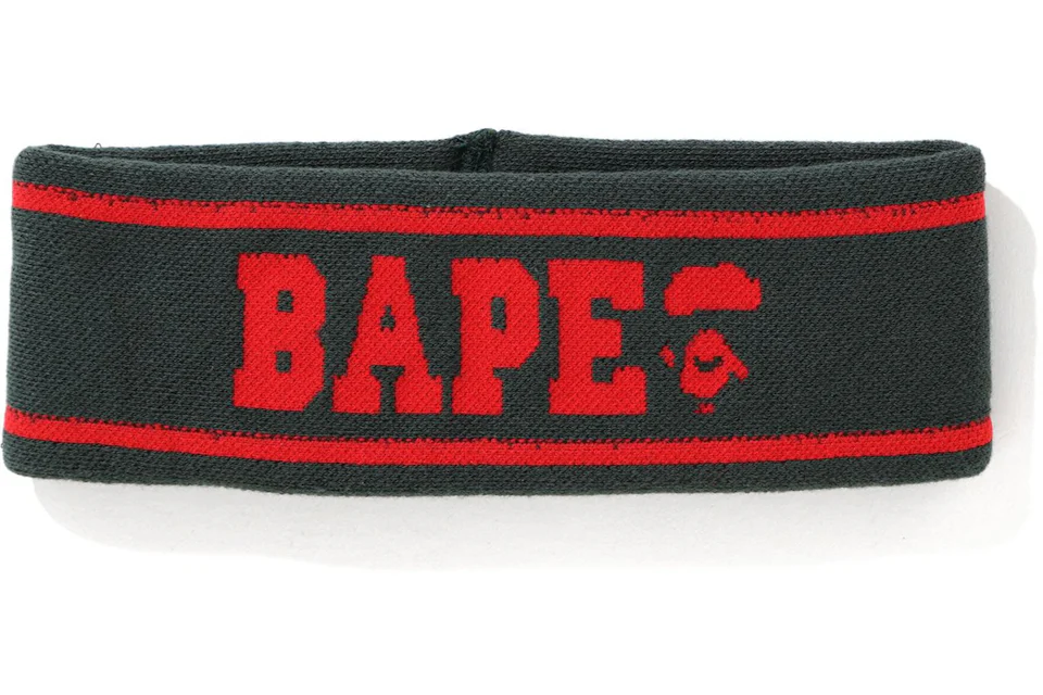 BAPE Logo Headband Olive/Red