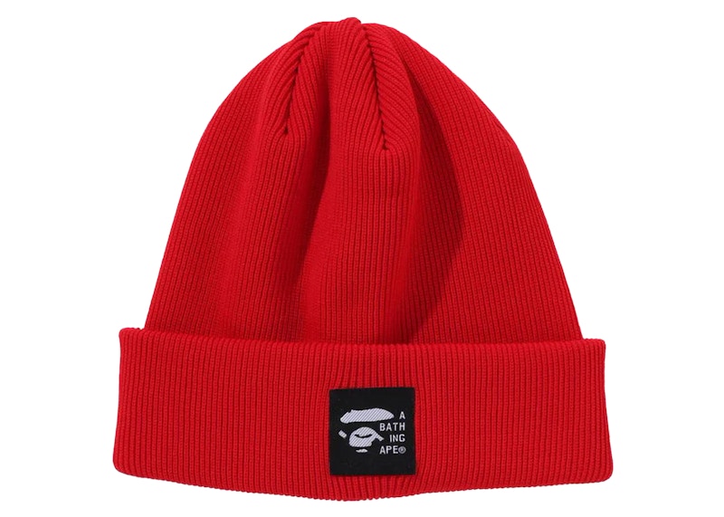 BAPE Logo-Strickmütze (FW24) Rot