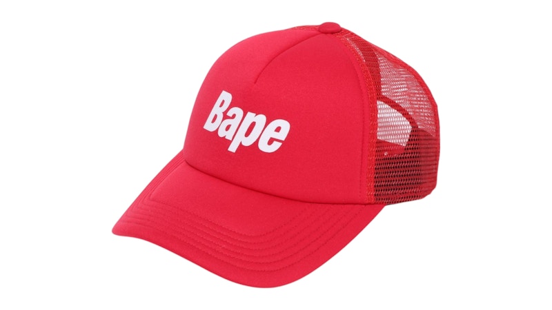 Berretto in rete con logo BAPE rosso
