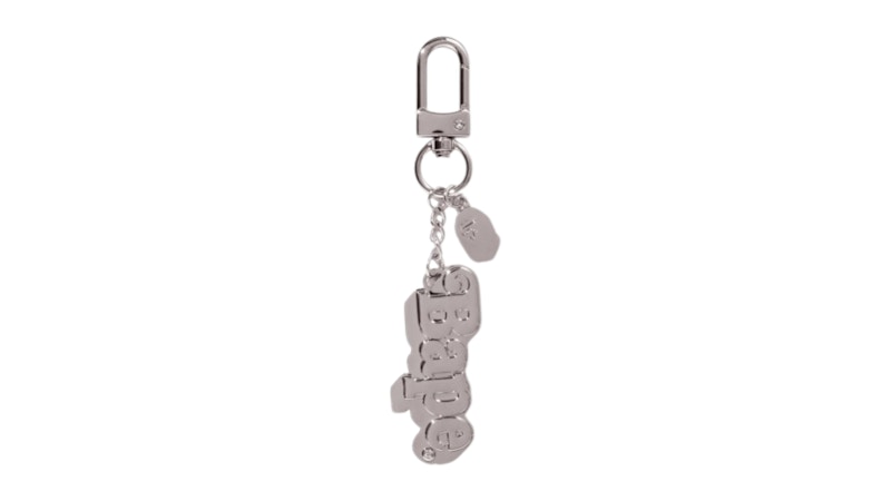 BAPE Logo Metal Keychain Silver
