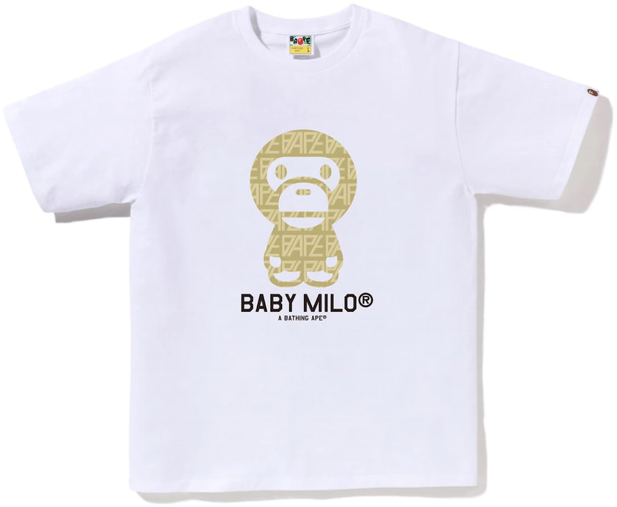 BAPE Logo Monogram Baby Milo Tee White Beige Men's - SS23 - US