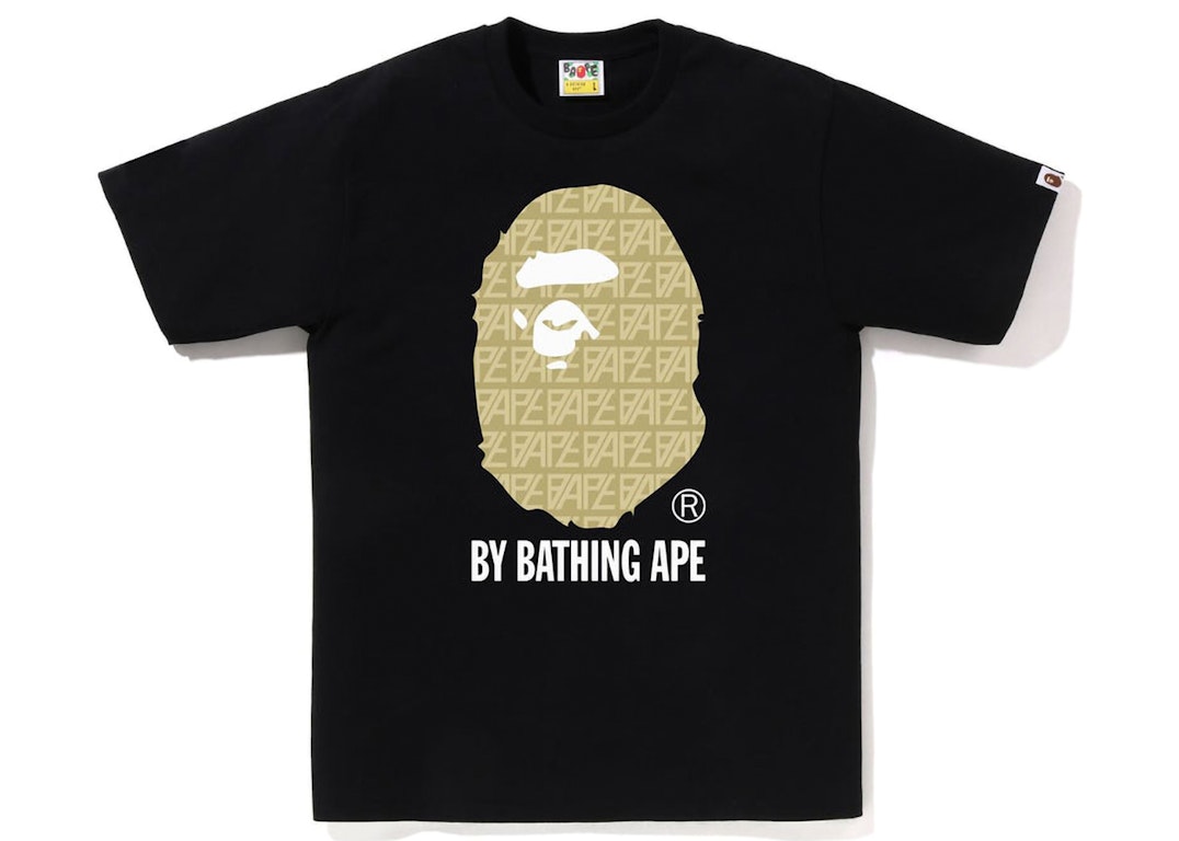 Pre-owned Bape Logo Monogram By Bathing Ape Tee Black Beige