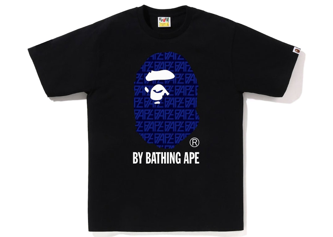 Pre-owned Bape Logo Monogram By Bathing Ape Tee Black Navy