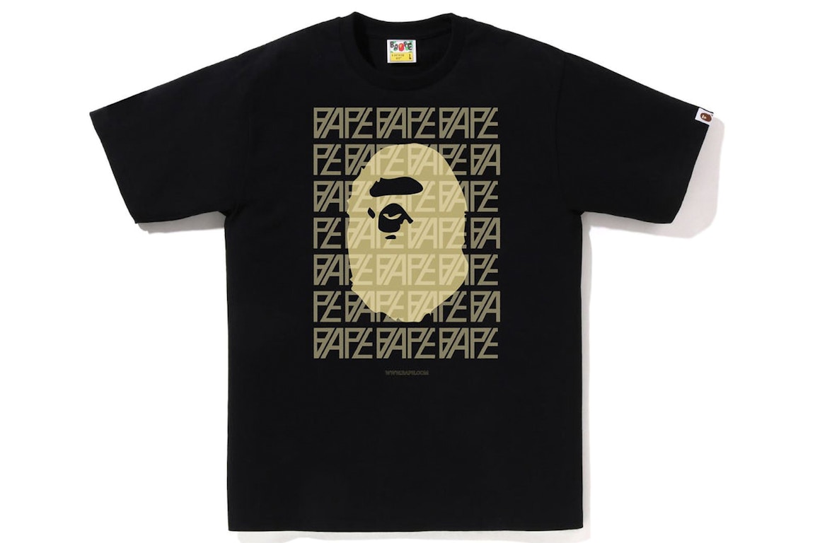 Click to view more detailed imagery on our partner's website Pre-owned Bape Logo Monogram Tee Black Beige