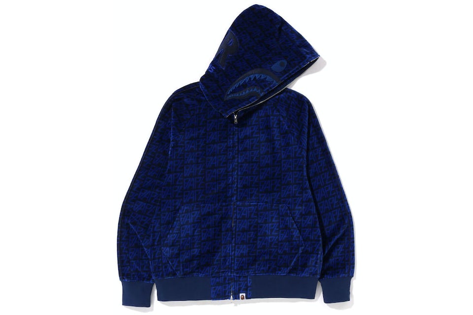 blue monogram zip hoodie