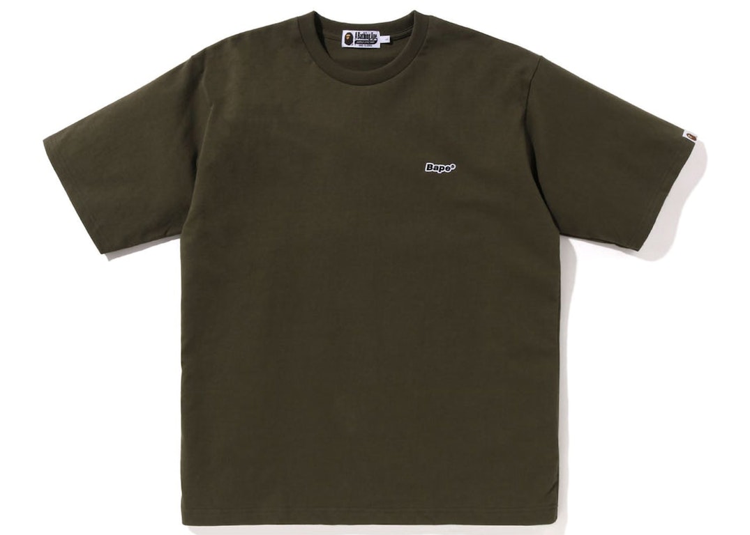 Pre-owned Bape Logo One Point Relaxed Fit Tee Olive Drab