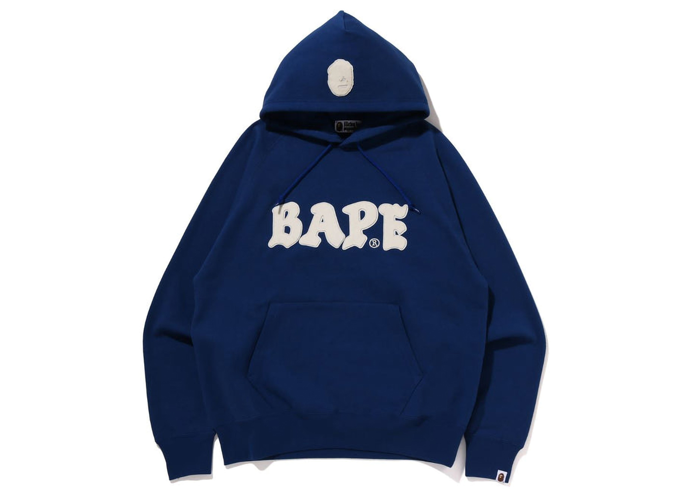 BAPE Logo Relaxed Fit Pullover Hoodie (FW22) Blue Men's - FW22