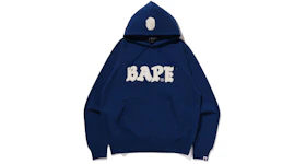 BAPE Logo Relaxed Fit Pullover Hoodie (FW22) Blue