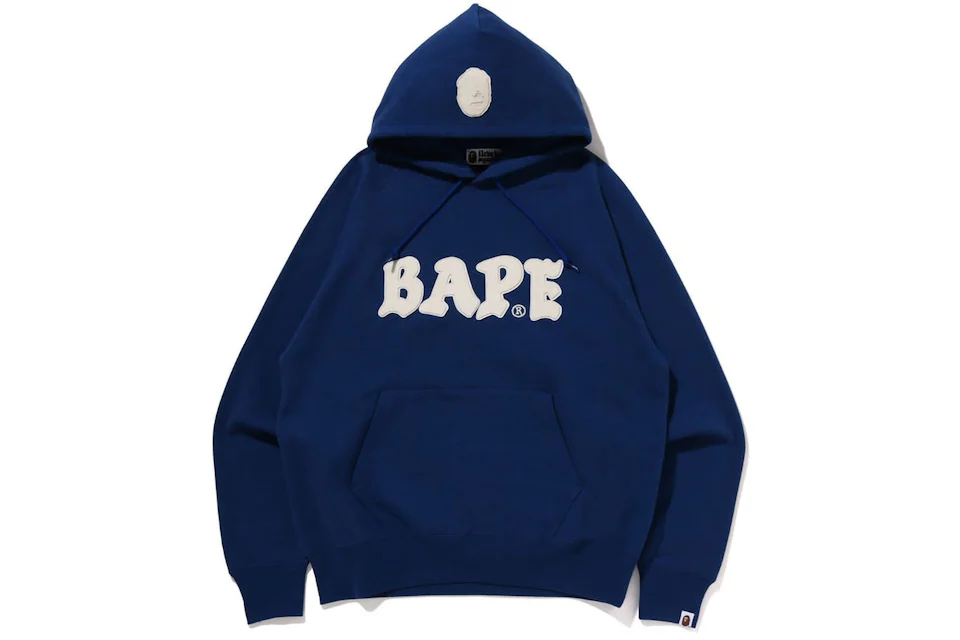 BAPE Logo Relaxed Fit Pullover Hoodie (FW22) Blue Men's - FW22 - US