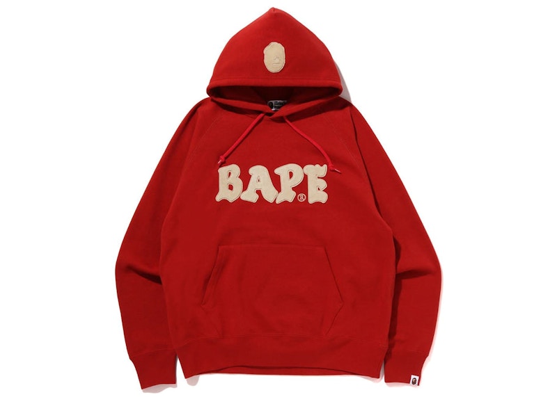 BAPE Logo Relaxed Fit Pullover Hoodie (FW22) Red - FW22 - US