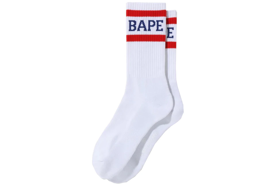 BAPE Logo Socks Red