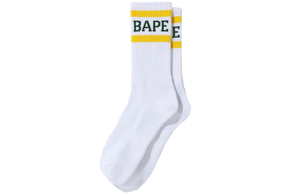 BAPE Logo Socks Yellow