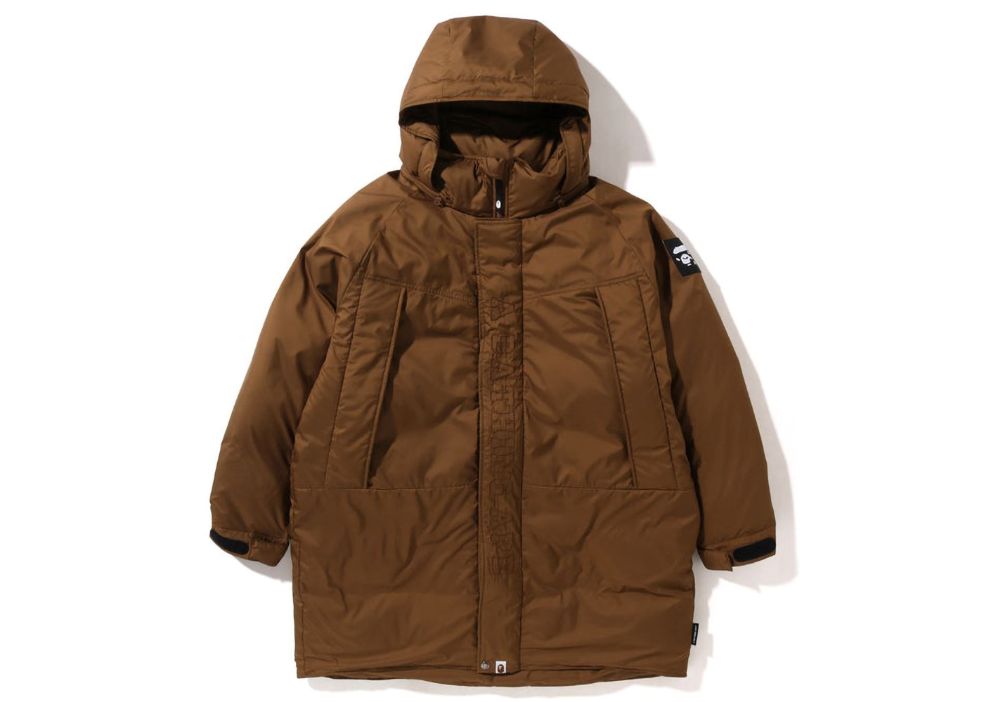 BAPE Long Relaxed Fit Down Jacket Beige