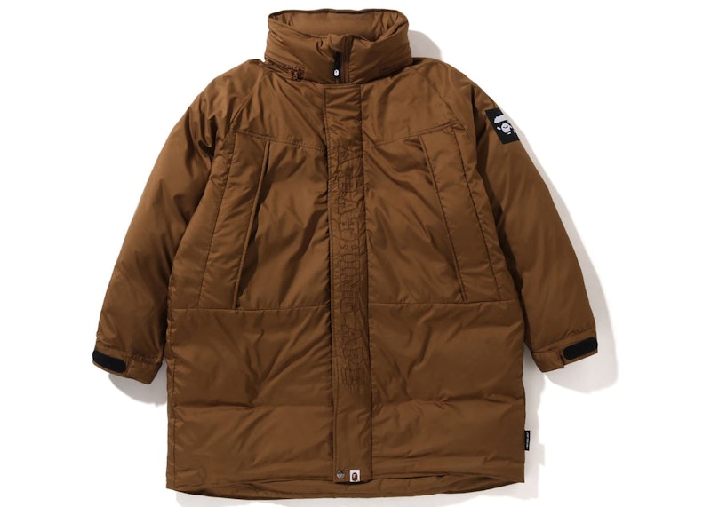 BAPE Long Relaxed Fit Down Jacket Beige Men's - FW22 - US